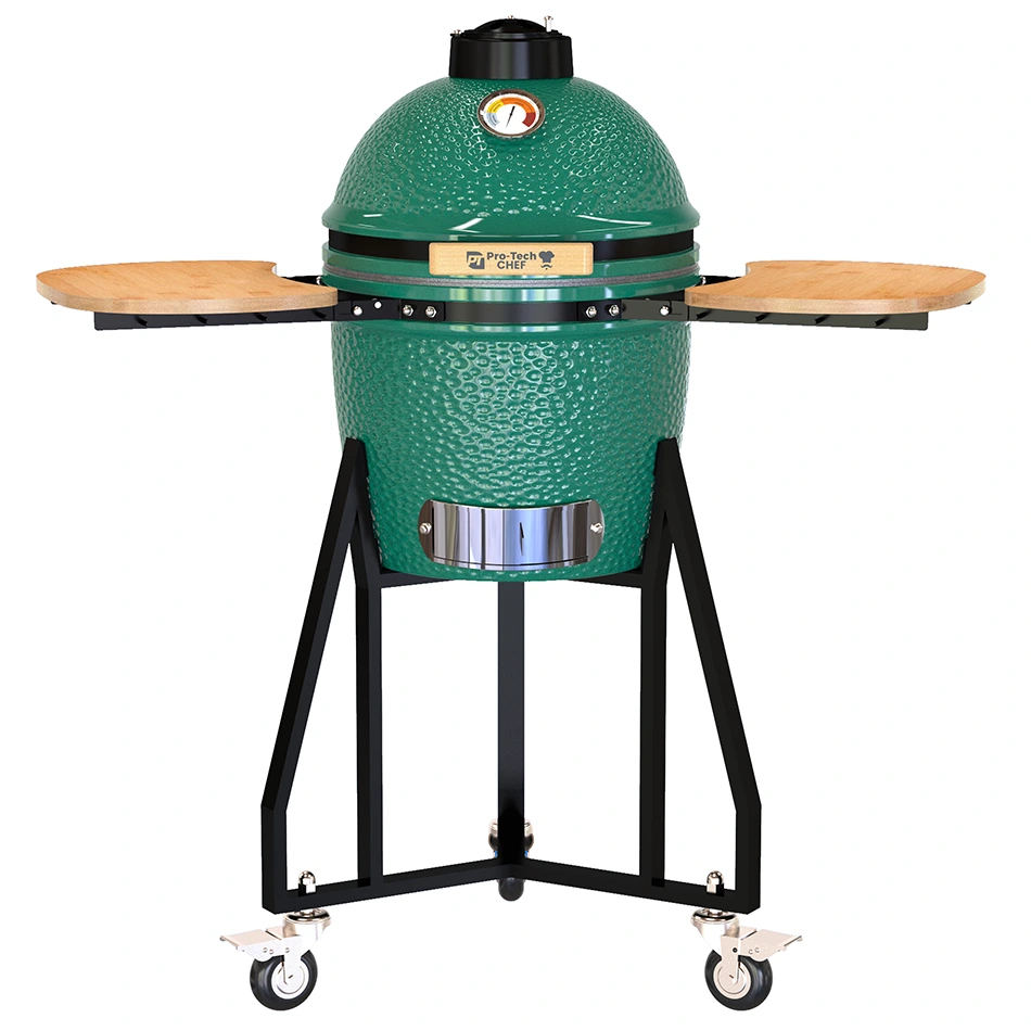 Gril Kamado Egg 16" s kolieskami, priemer roštu 33,5 cm, zelený