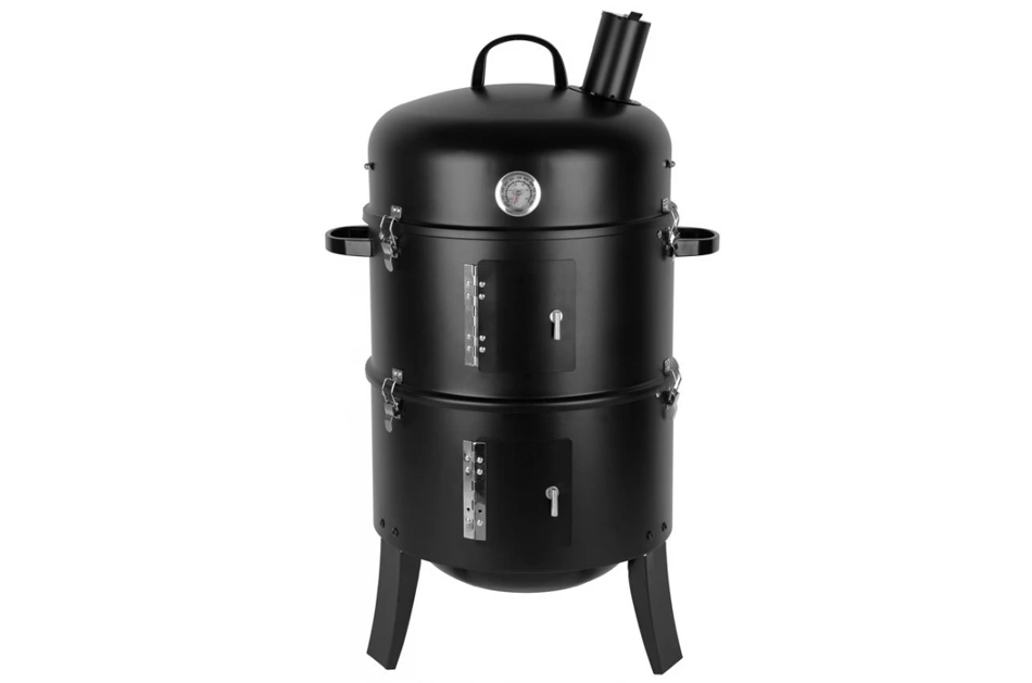 Gril na drevené uhlie Smoker, 3v1 grilovanie, údenie a vodné údenie