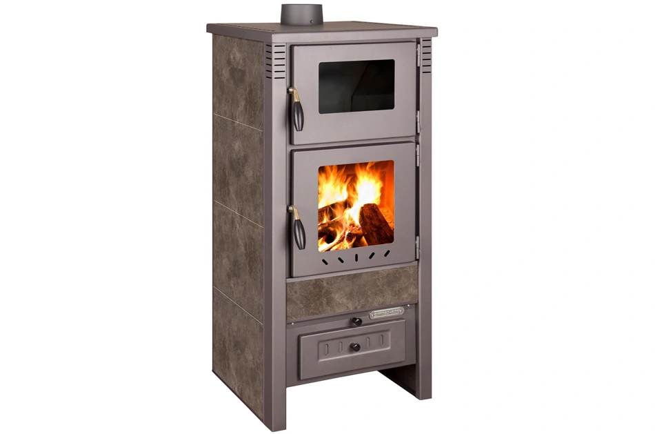 Krbové kachle Pro TAURUS Ceramic, mocca, 12 kW, 120 mm, s rúrou na pečenie