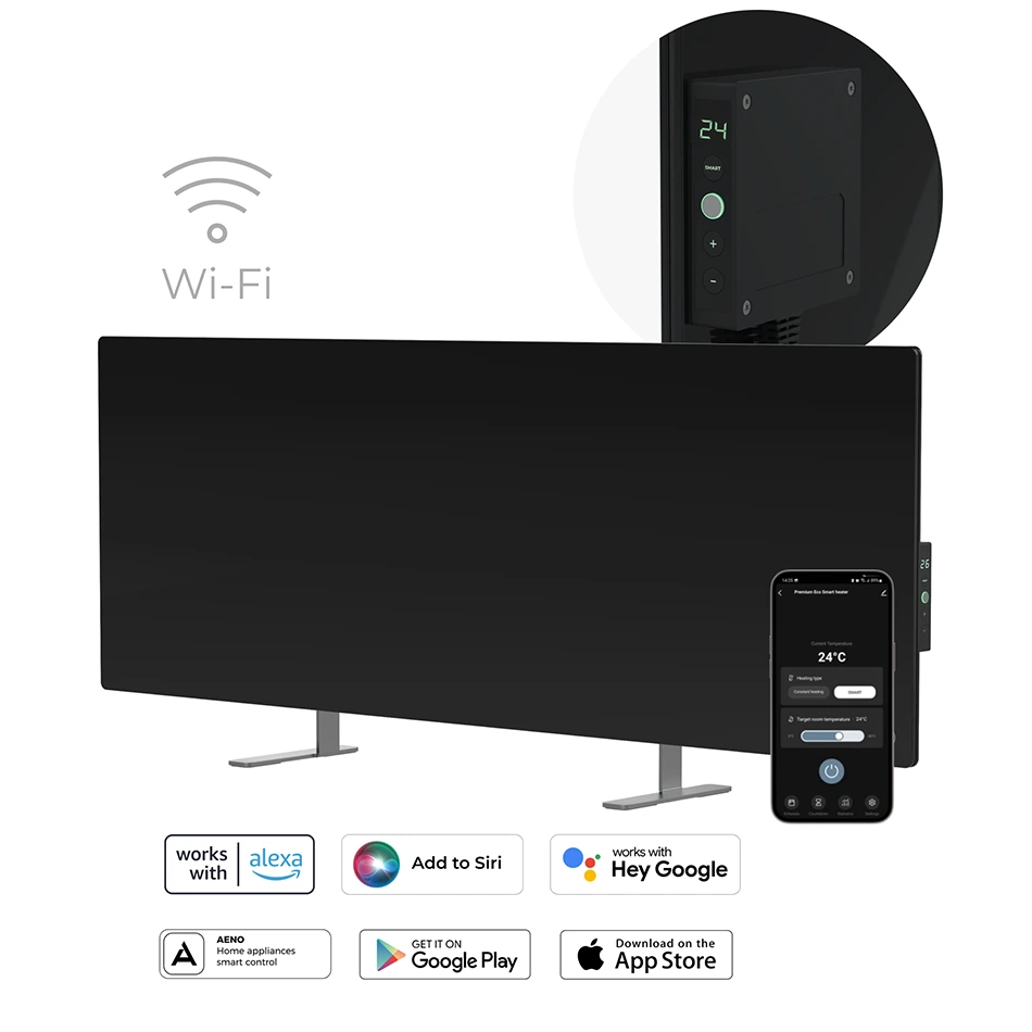 Infražiarič Premium Eco Smart AGH4S 700W, LED, WI-FI, čierny
