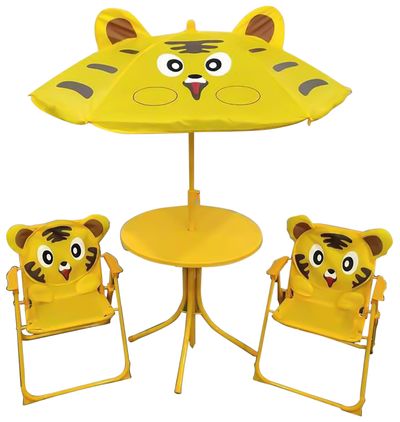 Záhradný detský set  LEQ MELISENDA Tigre - Tigrík - slnečník, stôl, stoličky