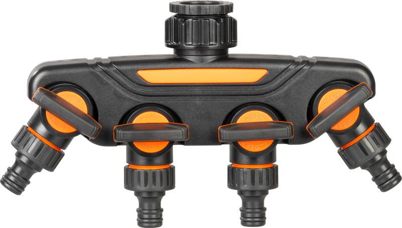 Rozbočovač Strend Pro Garden, spojka, záhradný, 4-way, s ventilmi