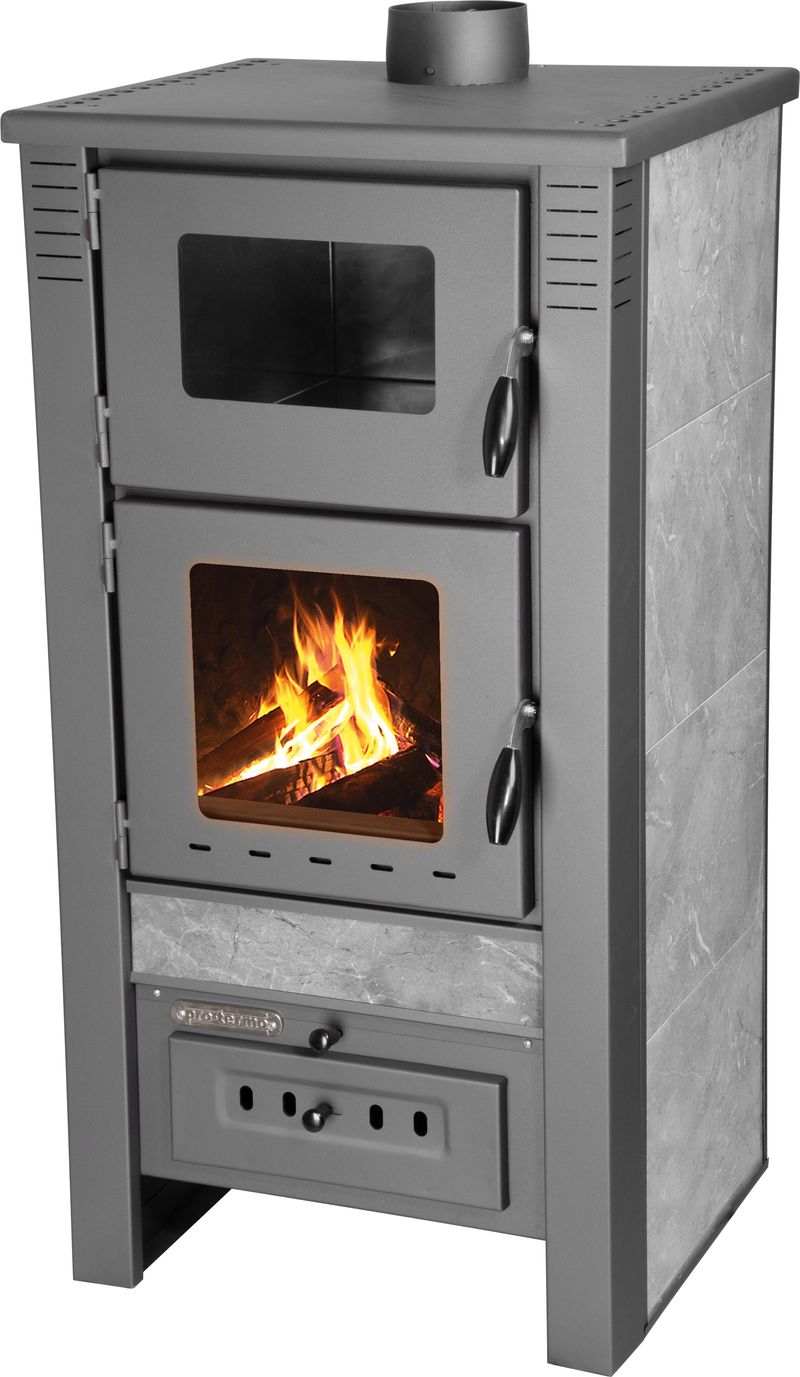 Krbové kachle Pro TAURUS Ceramic, šedá, 12 kW, 120 mm, s rúrou na pečenie