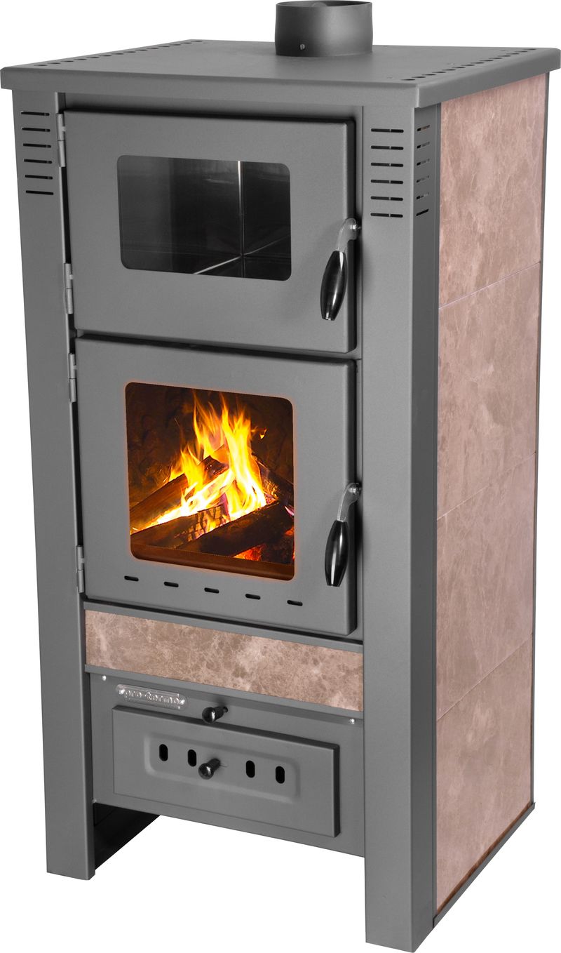 Krbové kachle Pro TAURUS Ceramic, mocca, 12 kW, 120 mm, s rúrou na pečenie