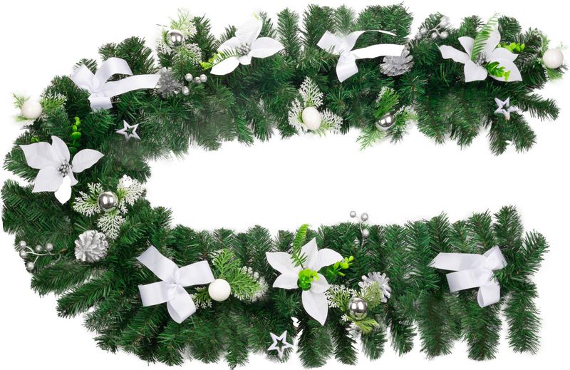 Dekorácia MagicHome Vianoce, girlanda, biela, 200 cm