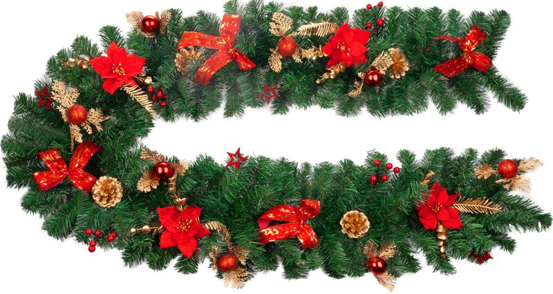 Dekorácia MagicHome Vianoce, girlanda, červená, 200 cm