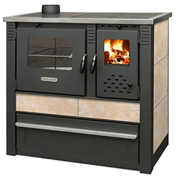 Sporák na tuhé palivo Panonia, 10,5 kW, béžový, ľavý vývod