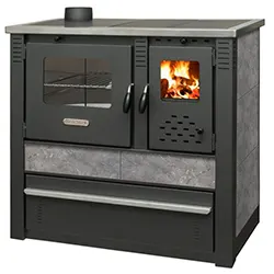 Sporák na tuhé palivo Panonia, 10,5 kW, šedý, ľavý vývod