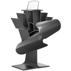 Ventilátor na kachle FLAMINGO dvojlopatkový, čierny
