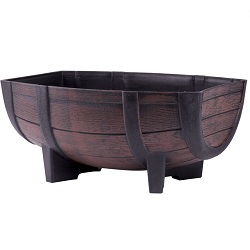 Kvetináč Woodeff barel 41x29x19 cm 256804, palisander, efekt dreva
